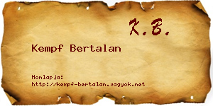 Kempf Bertalan névjegykártya